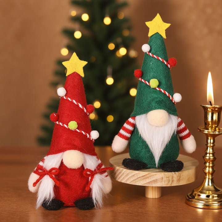 Stehende Weihnachts-Wichtelfigur mit Sternenmütze