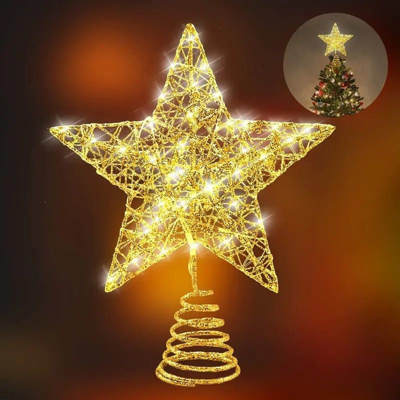 Weihnachtsbaum-Spitze Stern mit LED-Beleuchtung