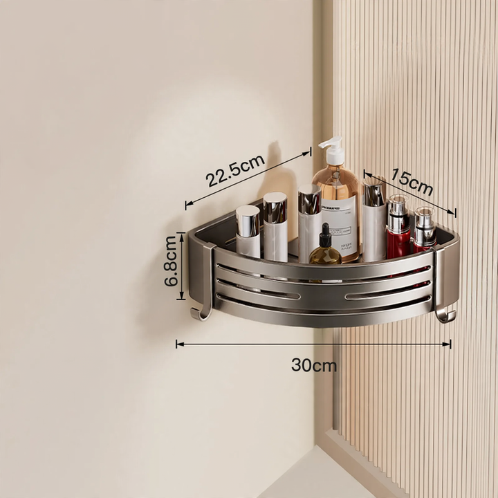 Dreieck-Eckregal mit Saugnapf für das Badezimmer, Modell 035-023-A