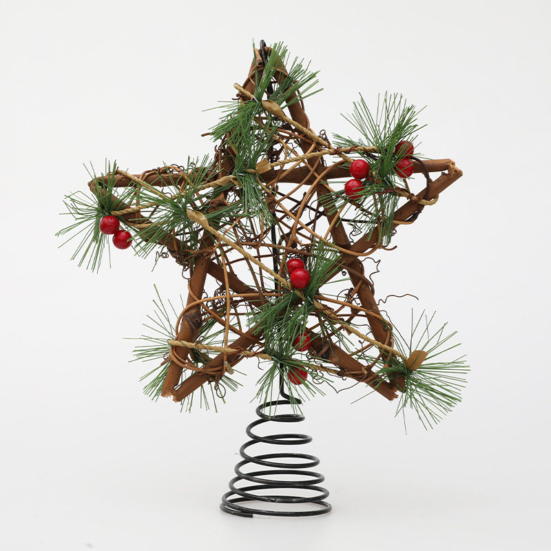 Weihnachtsbaum-Spitzenstern aus Rattan