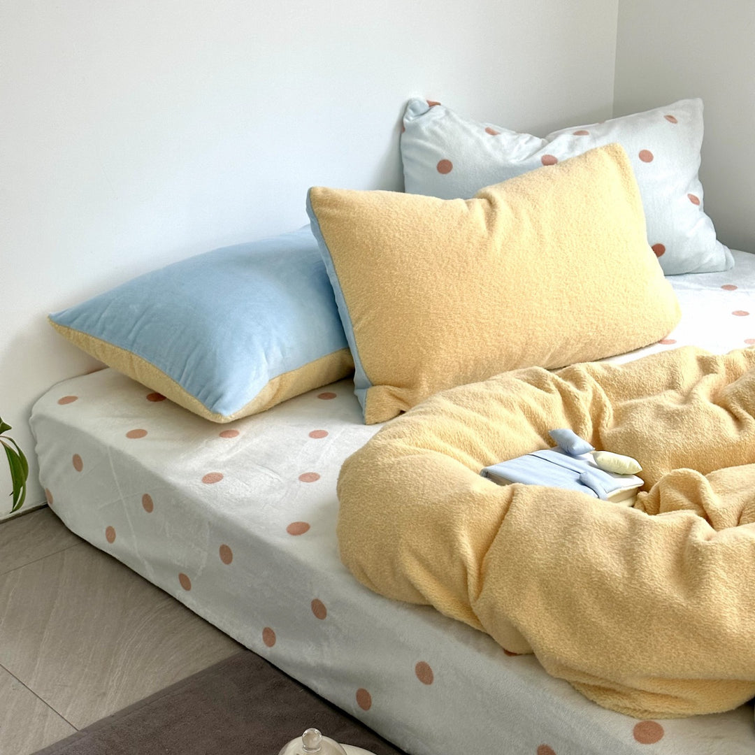 Milchfaser-Fleece Bettwäsche-Set, einfarbig, weich