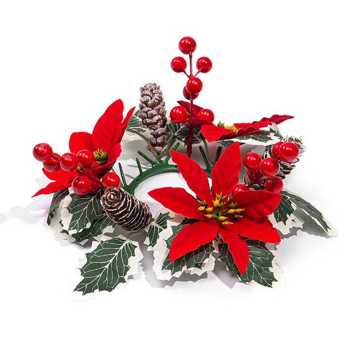 Dekorativer Weihnachtskranz für Kerzen und Flaschen
