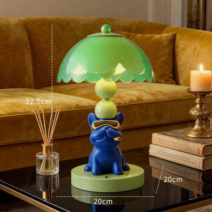 Französische Bulldogge Tischlampe mit Sonnenbrille