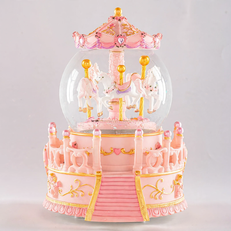 Kristall-Spieluhr mit Karussell-Design