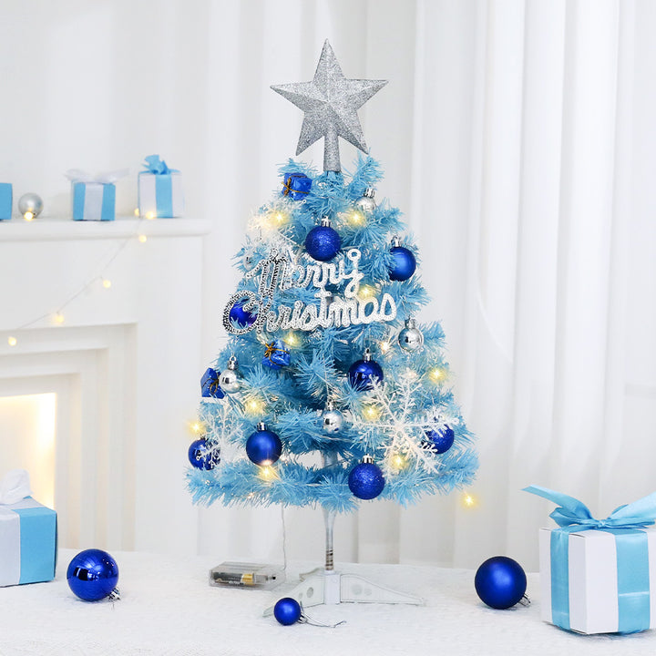 Blauer Mini-Weihnachtsbaum für den Schreibtisch, 45 cm oder 60 cm