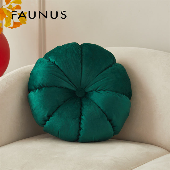 Rundes Flausch-Sitzkissen mit Faltendesign, 35×35 cm