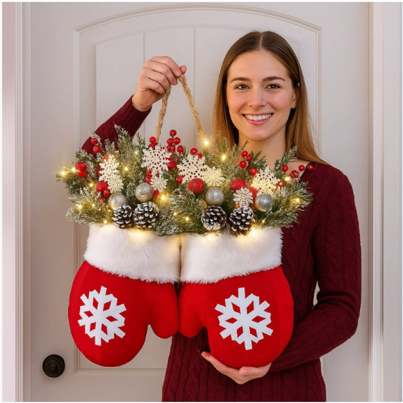 Weihnachtskranz mit Handschuh-Motiv