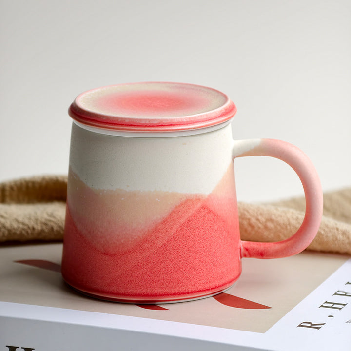 Keramik-Kaffeetasse mit Tee-Sieb, 350 ml