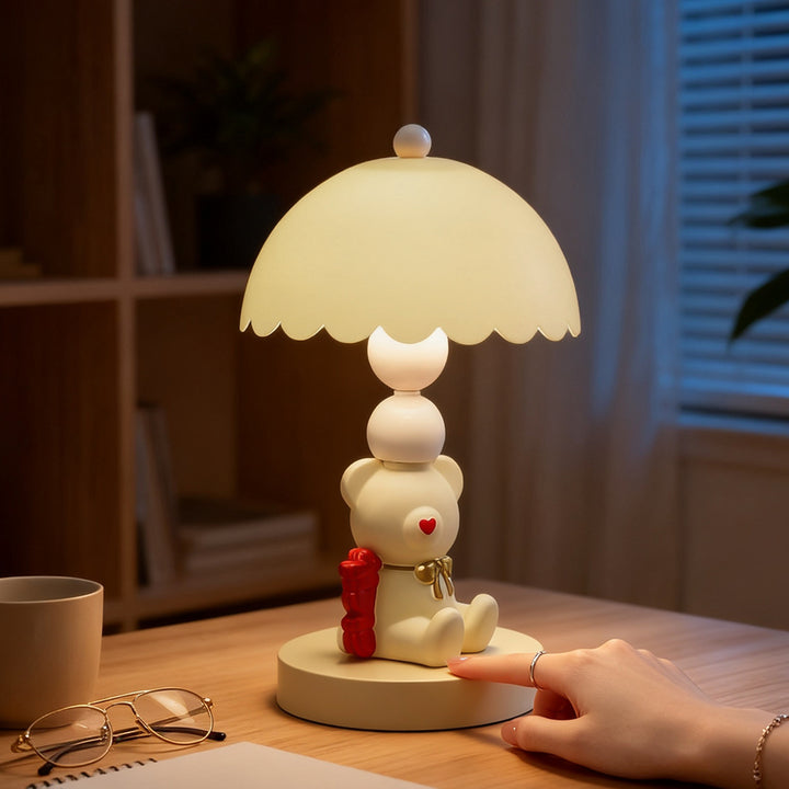 Schleife Teddybär Tischlampe für Kinderzimmer