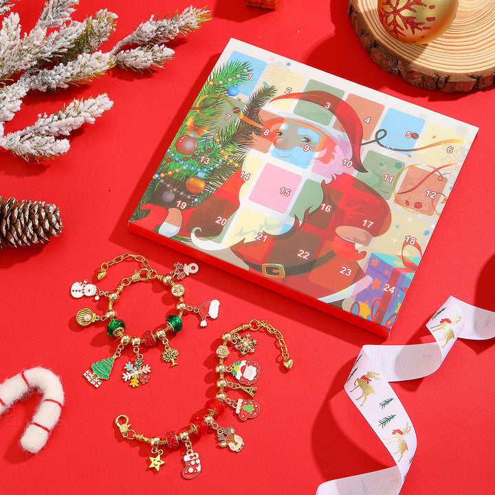 DIY-Adventskalender-Schmuckset mit Weihnachtsmotiven