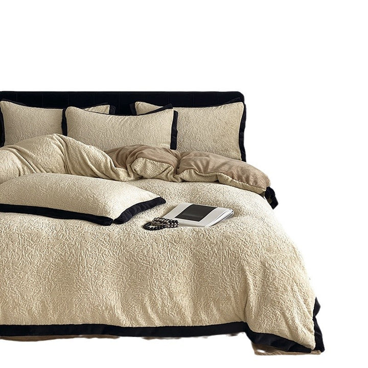 Milchfleece-Bettwäsche-Set, französischer Stil, Winter