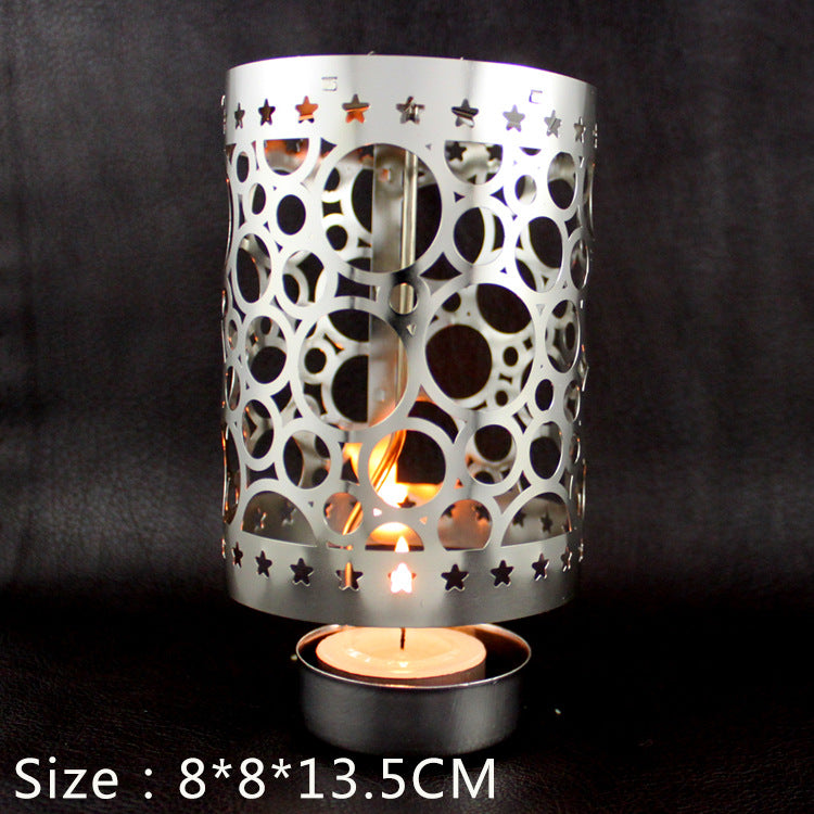 Rotierender Teelichthalter aus Messing, durchbrochenes Design