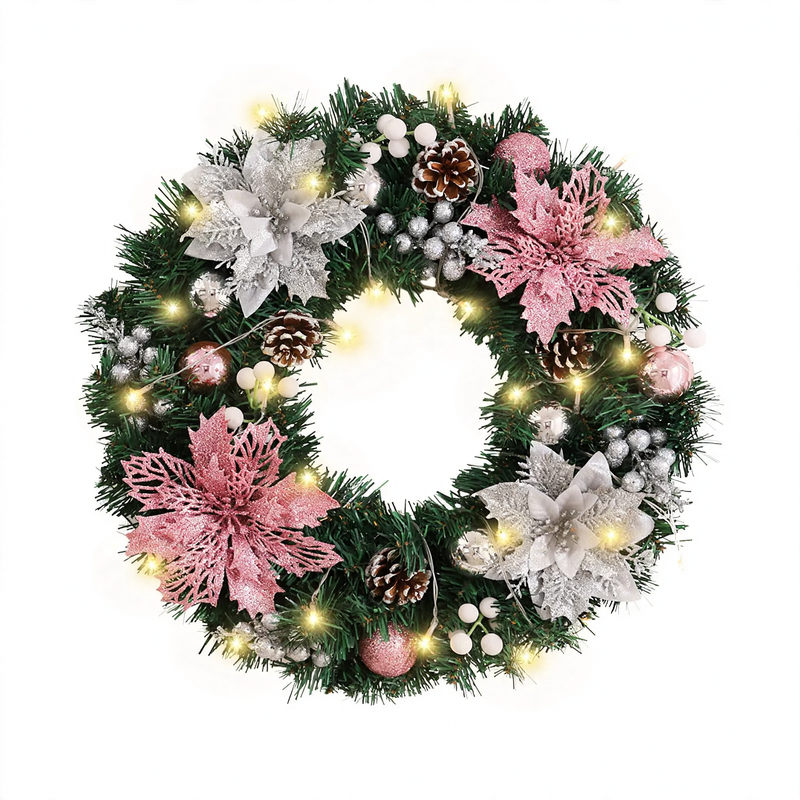 Weihnachtskranz aus PVC mit Tannenzapfen