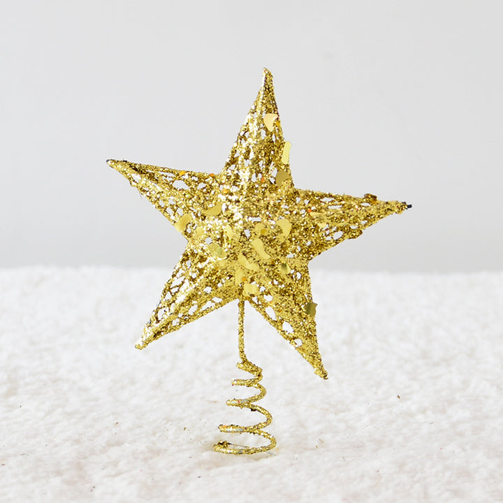 Weihnachtsbaum-Sternaufsatz aus Eisen mit Glitzer
