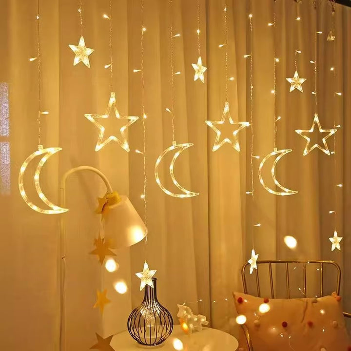 LED-Lichterkette mit Sternen und Monden