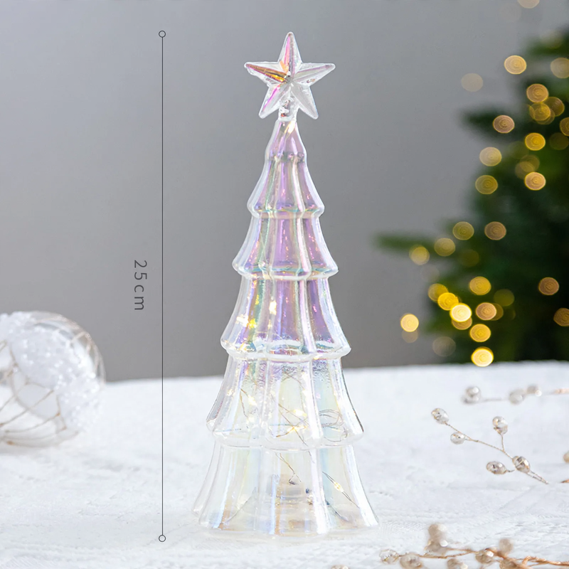 Weihnachtsbaum-Dekoration aus Glas, beleuchtet