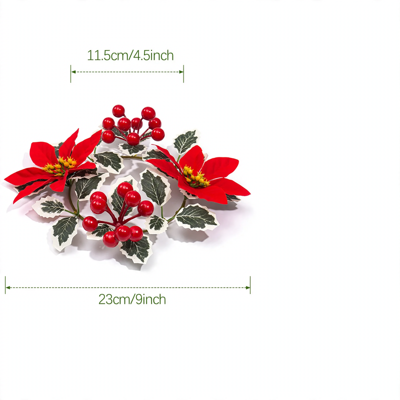 Dekorativer Weihnachtskranz für Kerzen und Flaschen