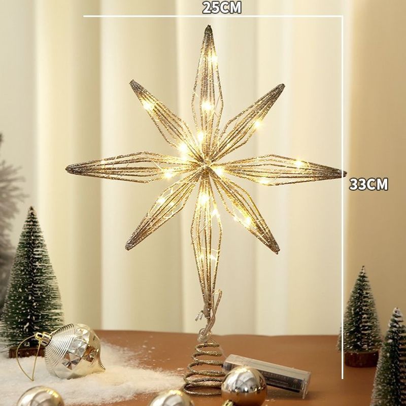 Beleuchteter Weihnachtsbaum-Spitzenstern aus Eisen