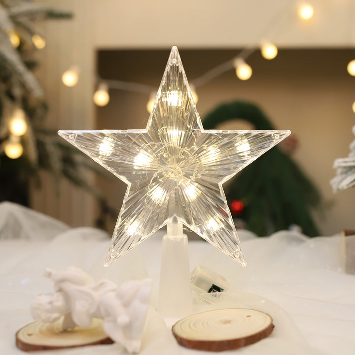 Leuchtender Weihnachtsbaum-Stern, transparent, mit LED