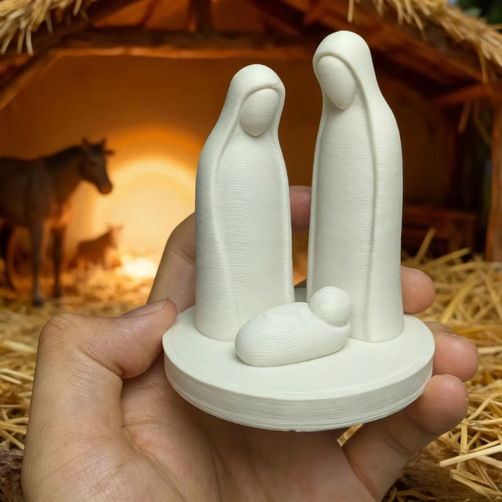 Weihnachtskrippe Skulptur, 3D-Druck, Kunststoff