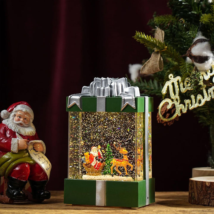 Dekorative LED-Schneekugel-Spieluhr im Geschenk-Design