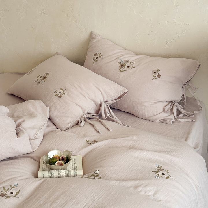 Baumwoll-Bettwäsche mit Knitterstruktur, 4-teilig