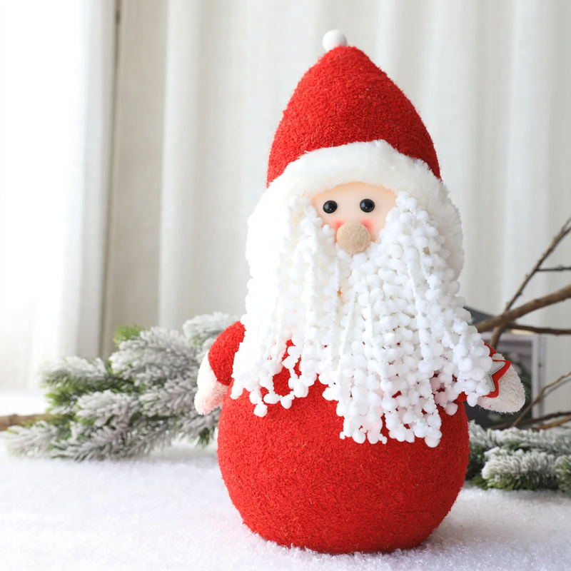 Weihnachts-Wichtel und Schneemann Dekofigur, Stoff
