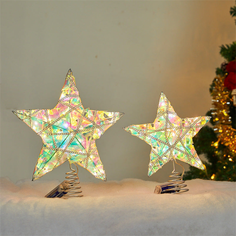 LED-Weihnachtsbaumspitze Stern, Drahtgeflecht