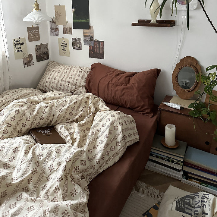 Baumwoll-Bettwäsche-Set, Vintage-Design