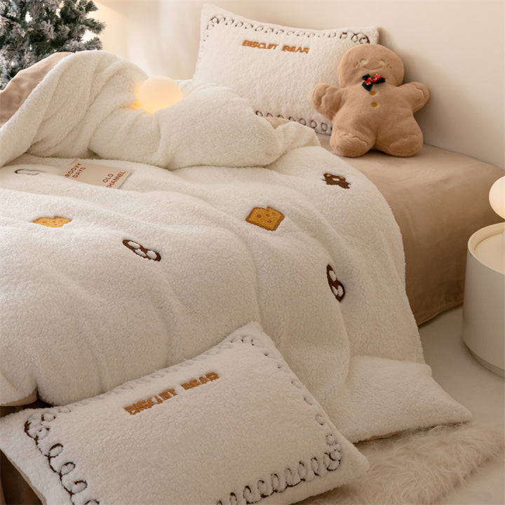Milchfleece-Bettwäsche-Set, doppelseitig, winterwarm