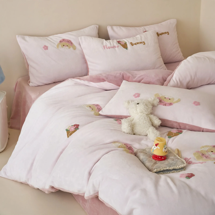 Flauschiges Bettwäsche-Set aus Milchfaser-Fleece für Kinder