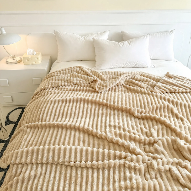 Flauschige Flanell-Wohndecke, unifarben, verschiedene Größen