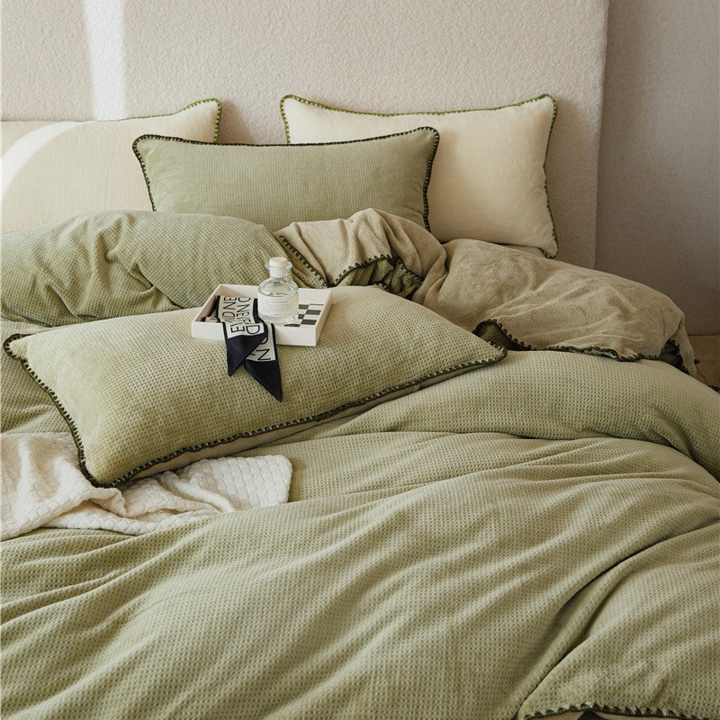 Milchfaser Bettwäsche-Set, 4-teilig, Winter