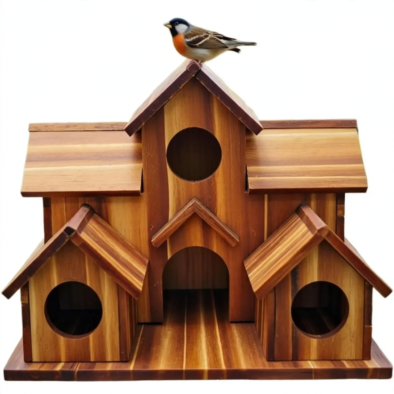 Vogelhaus aus Kiefernholz im Landhausstil
