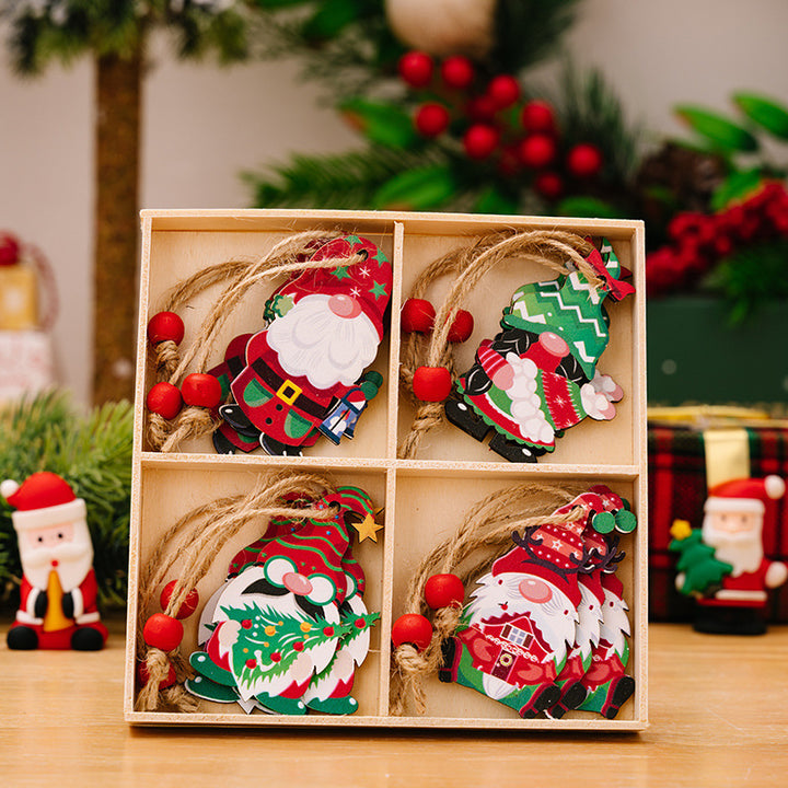 Dekorative Holz-Box mit Weihnachtsmotiven