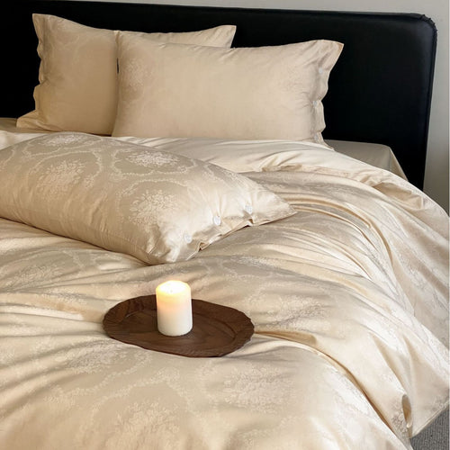 Baumwoll-Bettwäsche-Set, 4-teilig, Jacquard