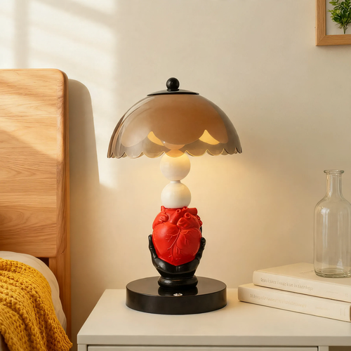 Herz-Tischlampe, moderne Kunstform