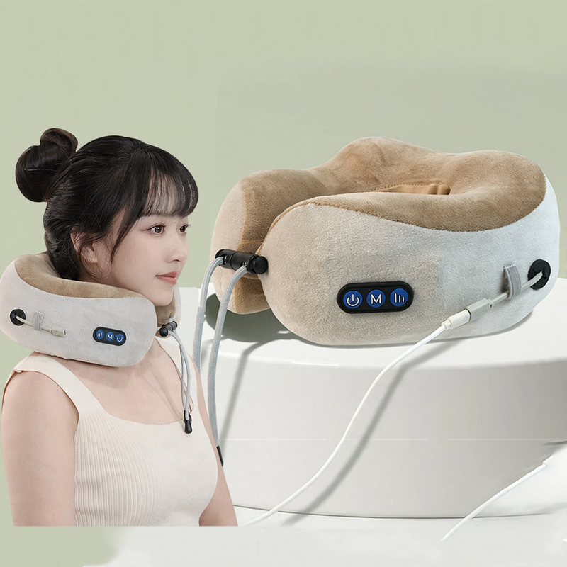 U-förmiges Nackenkissen mit Massagefunktion