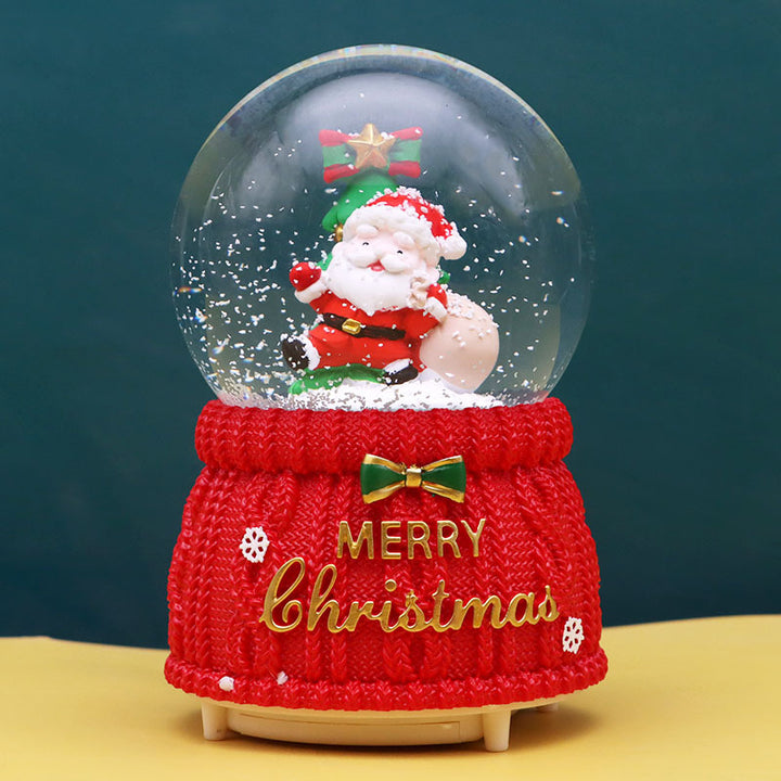 Weihnachtliche Schneekugel mit Musik und Licht