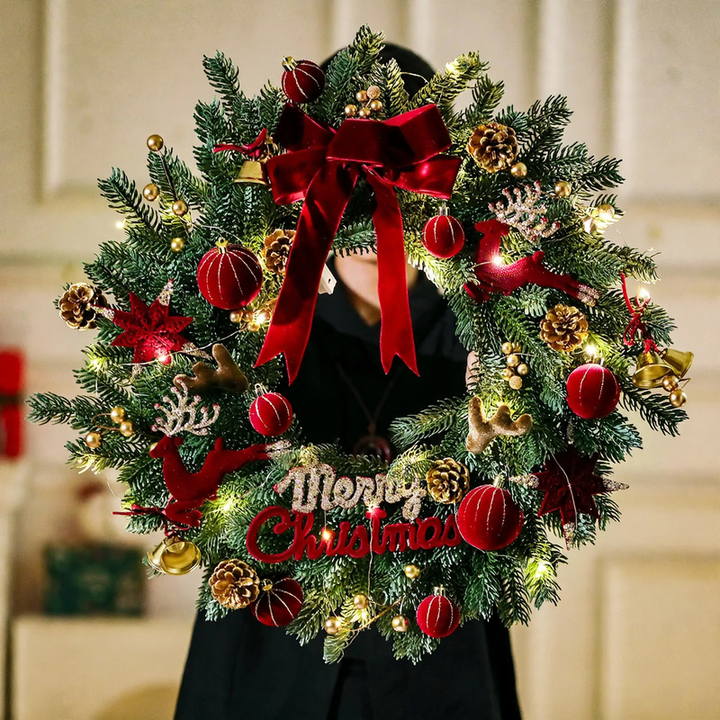 Weihnachtskranz für Tür und Wand, PVC, 40 cm oder 50 cm