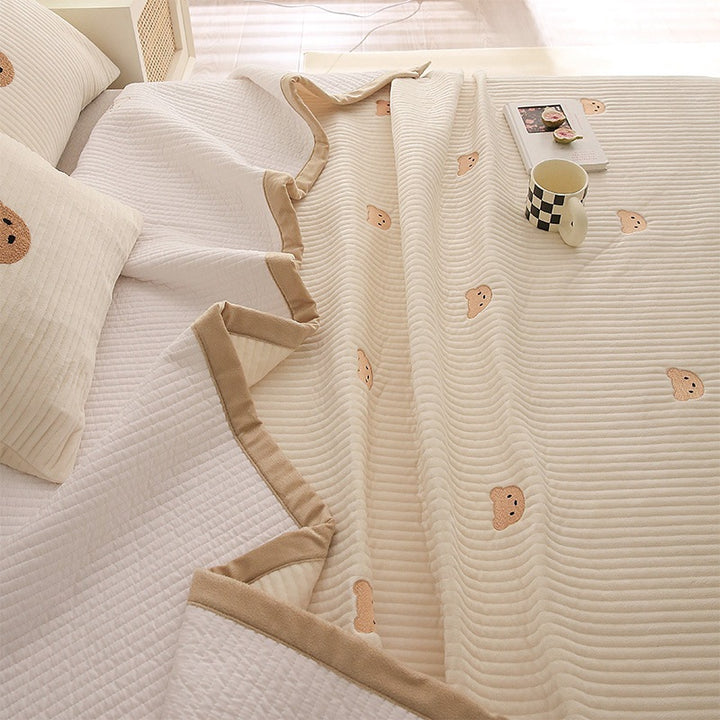 Doppelseitiger Babyfell-Bettüberwurf, koreanischer Stil