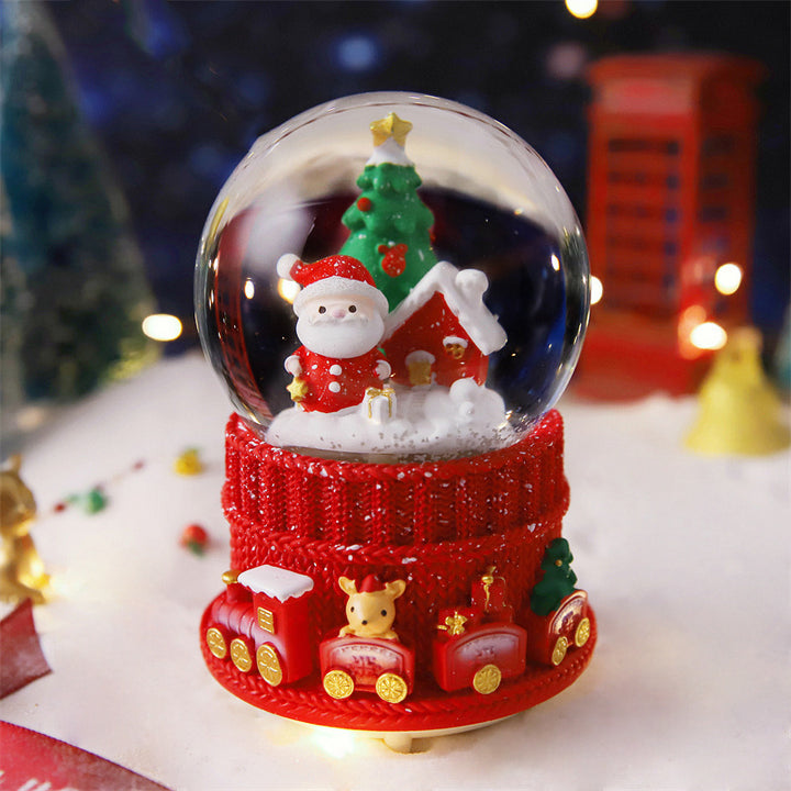 Weihnachtliche Schneekugel mit Licht, Musik und Schneeeffekt