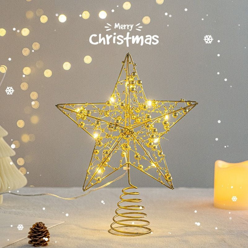 Weihnachtsbaum-Spitze Stern mit LED-Lichterkette