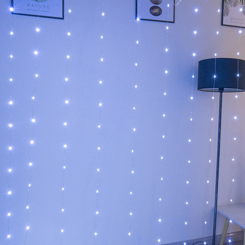 LED-Vorhang-Lichterkette mit USB-Anschluss und Fernbedienung