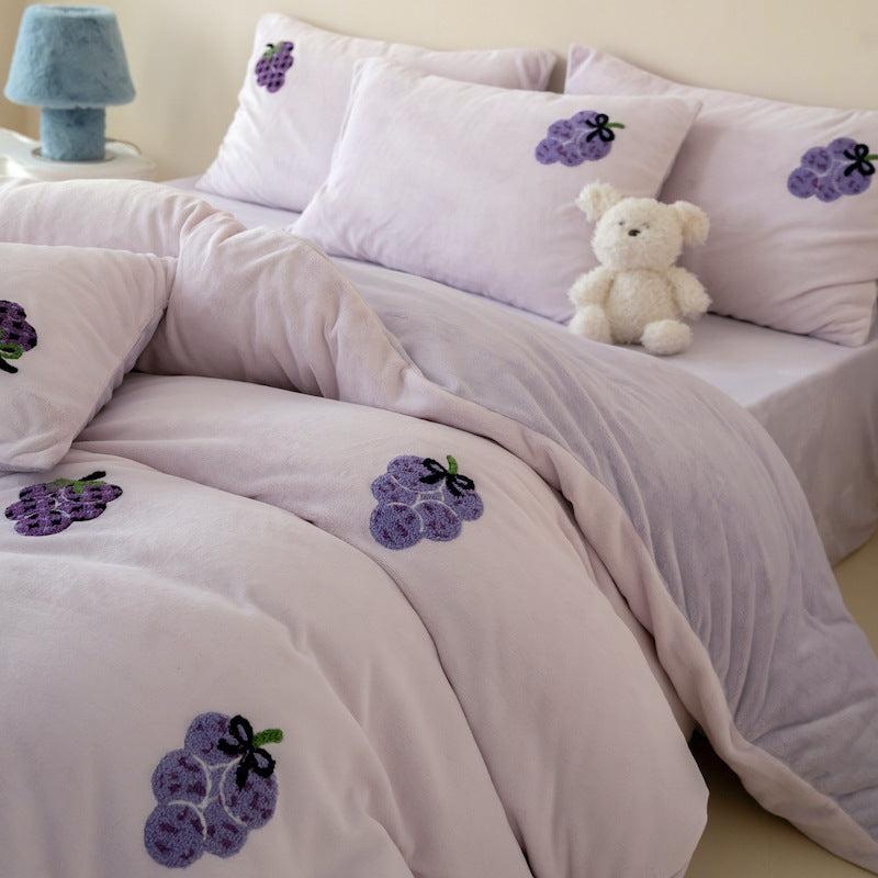 Flauschiges Bettwäsche-Set aus Milchfaser-Fleece für Kinder