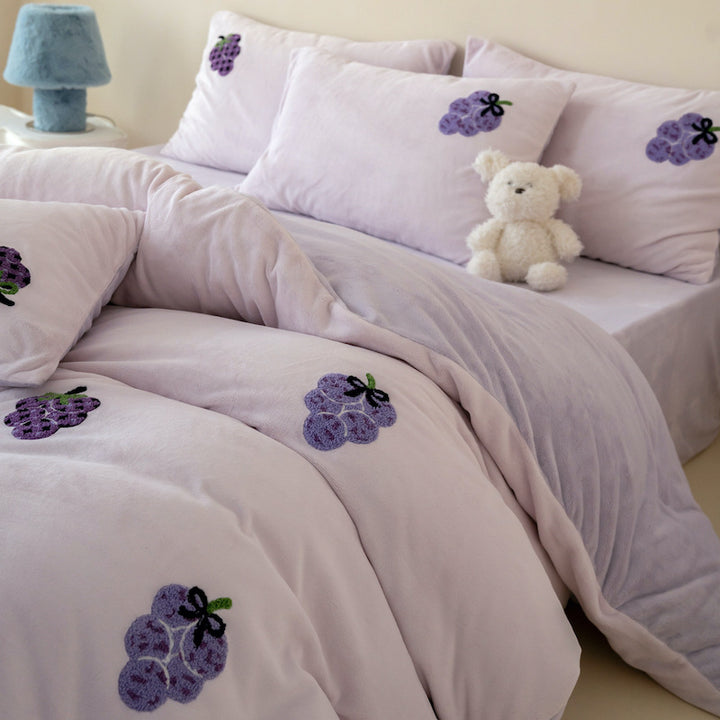 Flauschiges Bettwäsche-Set aus Milchfaser-Fleece für Kinder