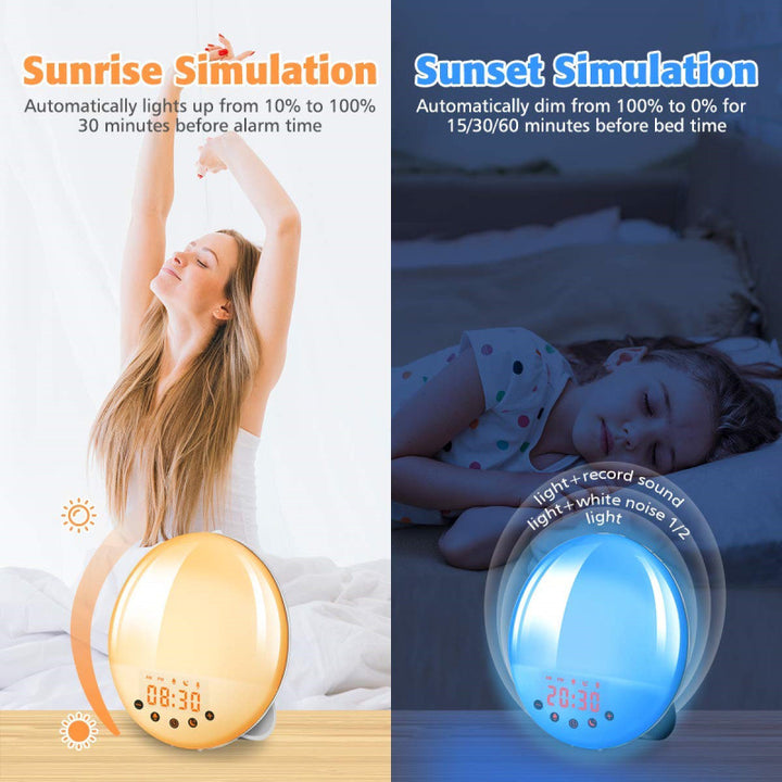 Digitaler Wecker mit Sonnenaufgangslicht und FM-Radio