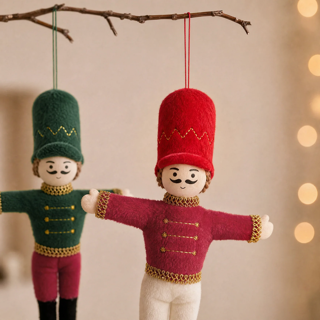 Stoff-Nussknacker-Anhänger für Weihnachtsbaum und Dekoration