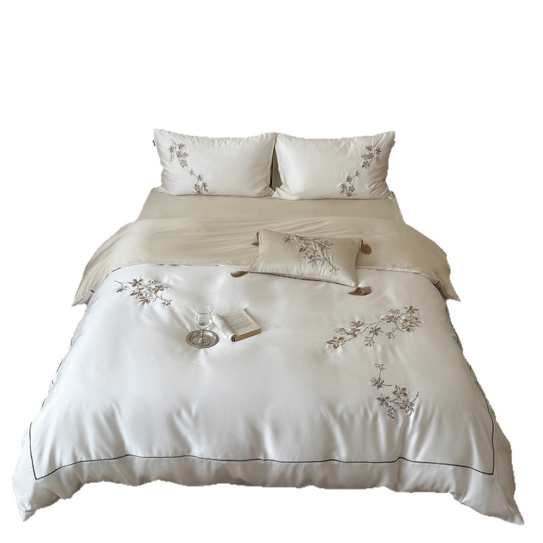 Französisches Tencel-Bettwäsche-Set, 4-teilig, Kühleffekt