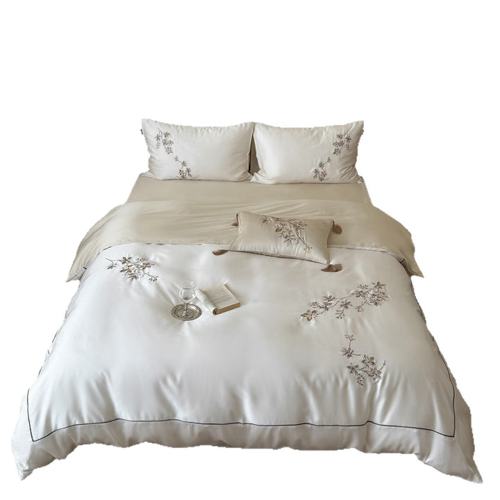 Französisches Tencel-Bettwäsche-Set, 4-teilig, Kühleffekt